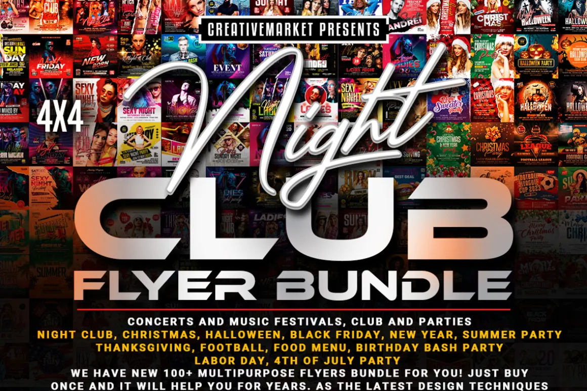 100 Night Club Flyer Bundle