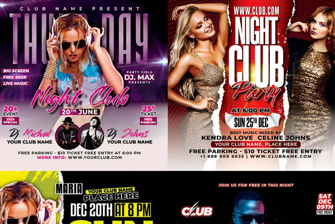100 Night Club Flyer Bundle