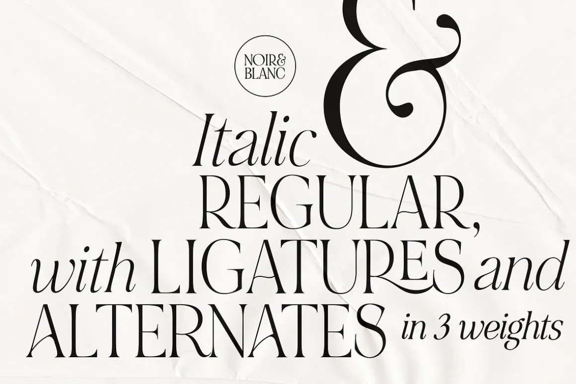 NOIR et BLANC Stylish Serif