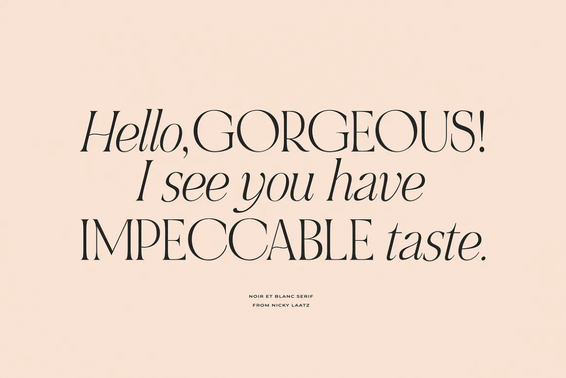 NOIR et BLANC Stylish Serif