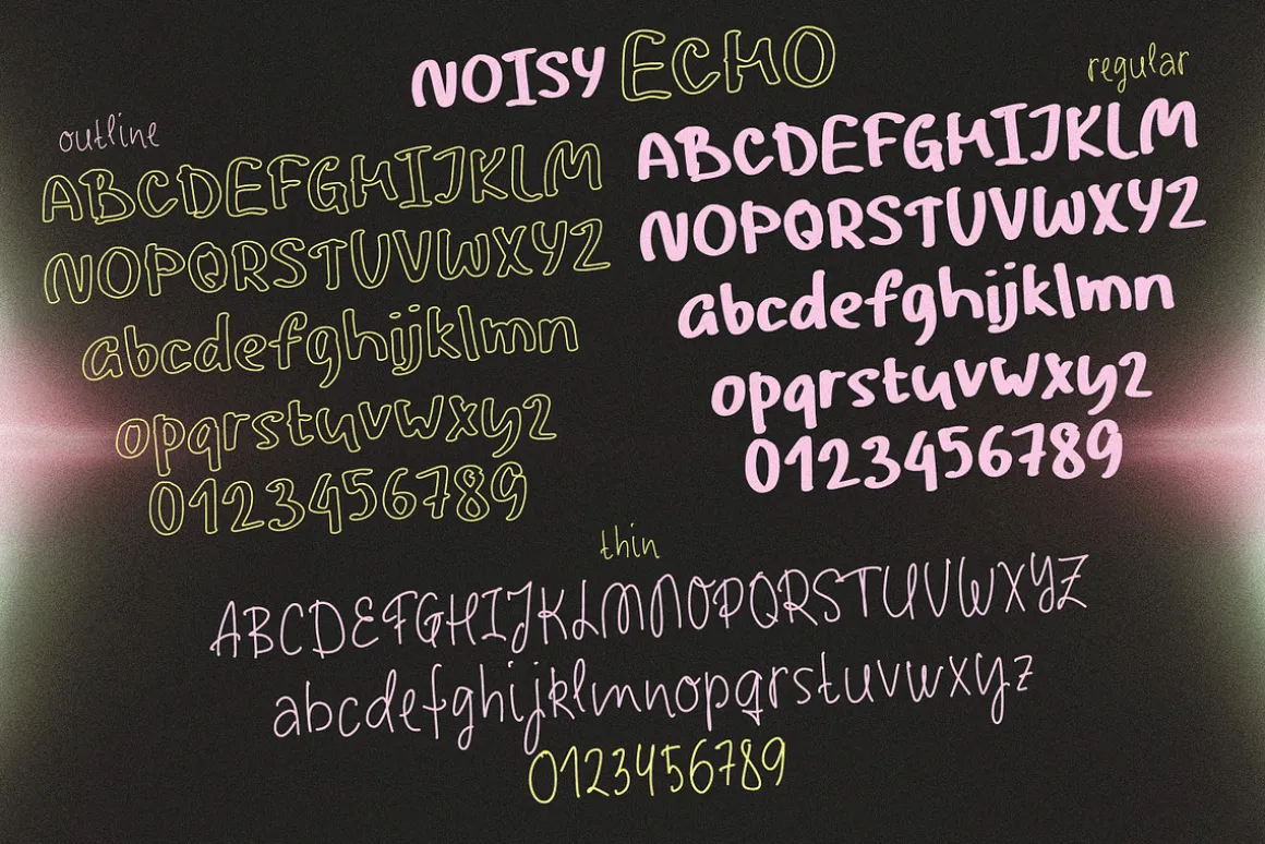 Noisy Echo - Handwritten Font Trio