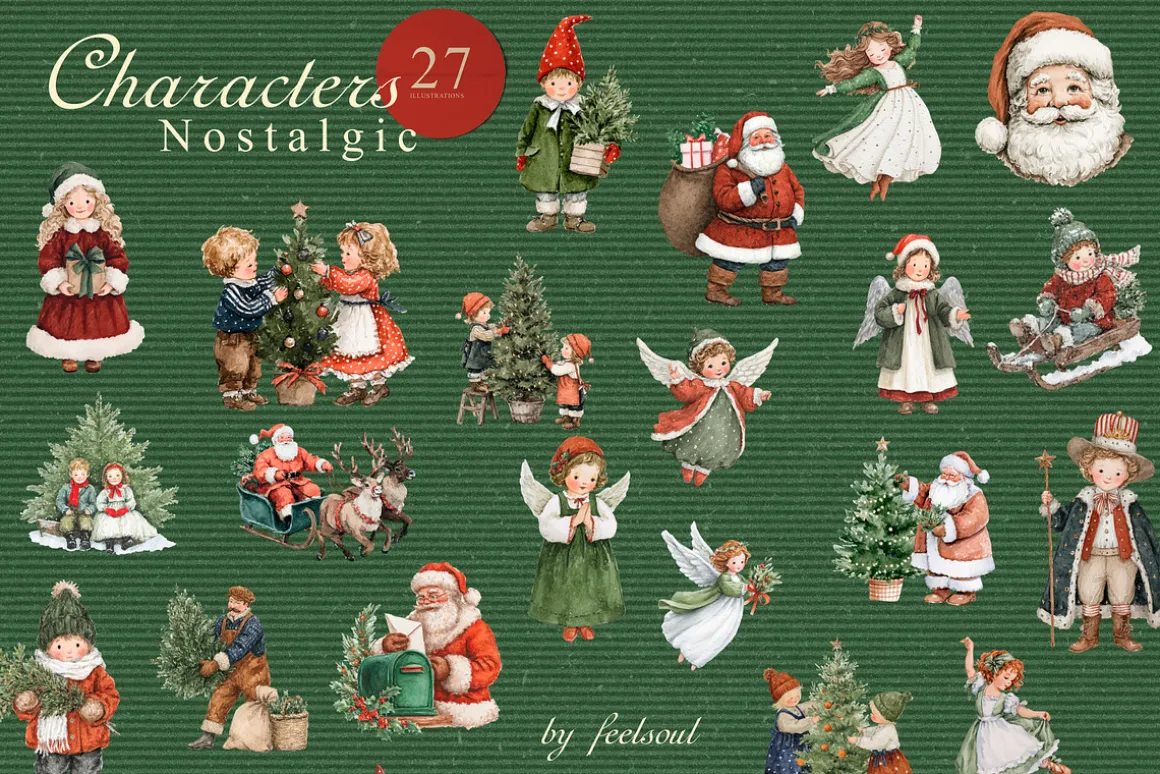 Nostalgic Christmas Illustrations