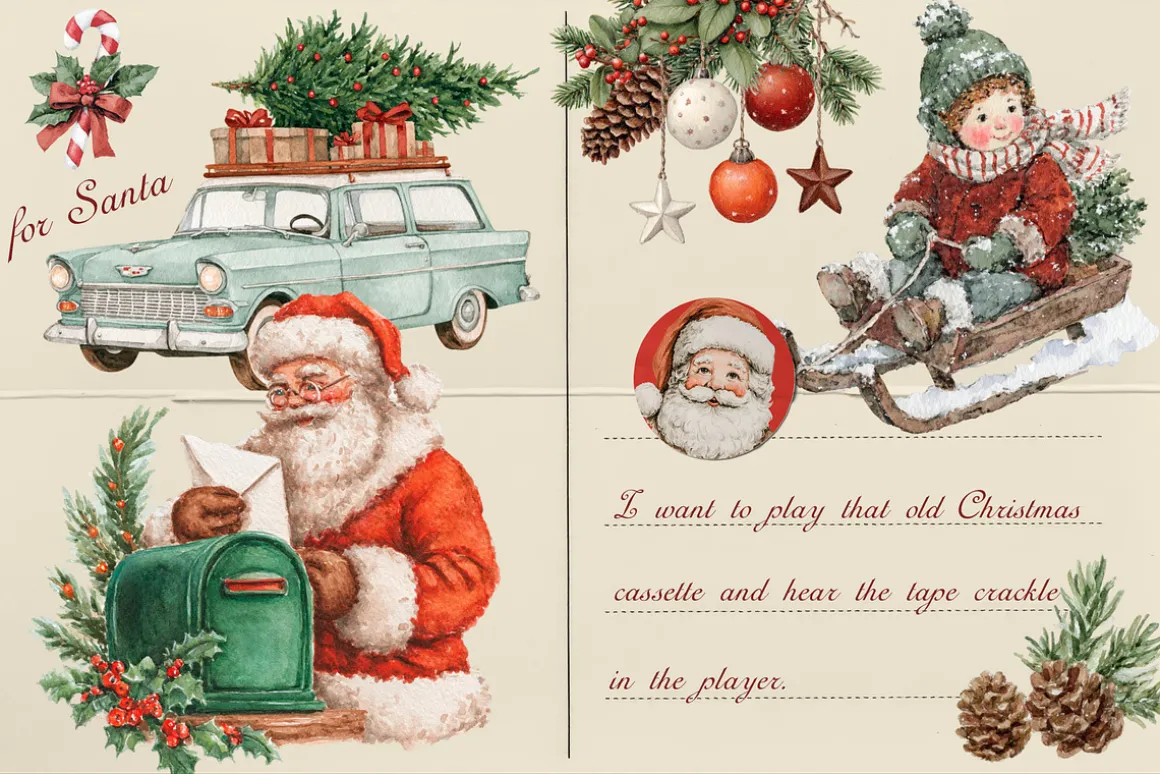 Nostalgic Christmas Illustrations