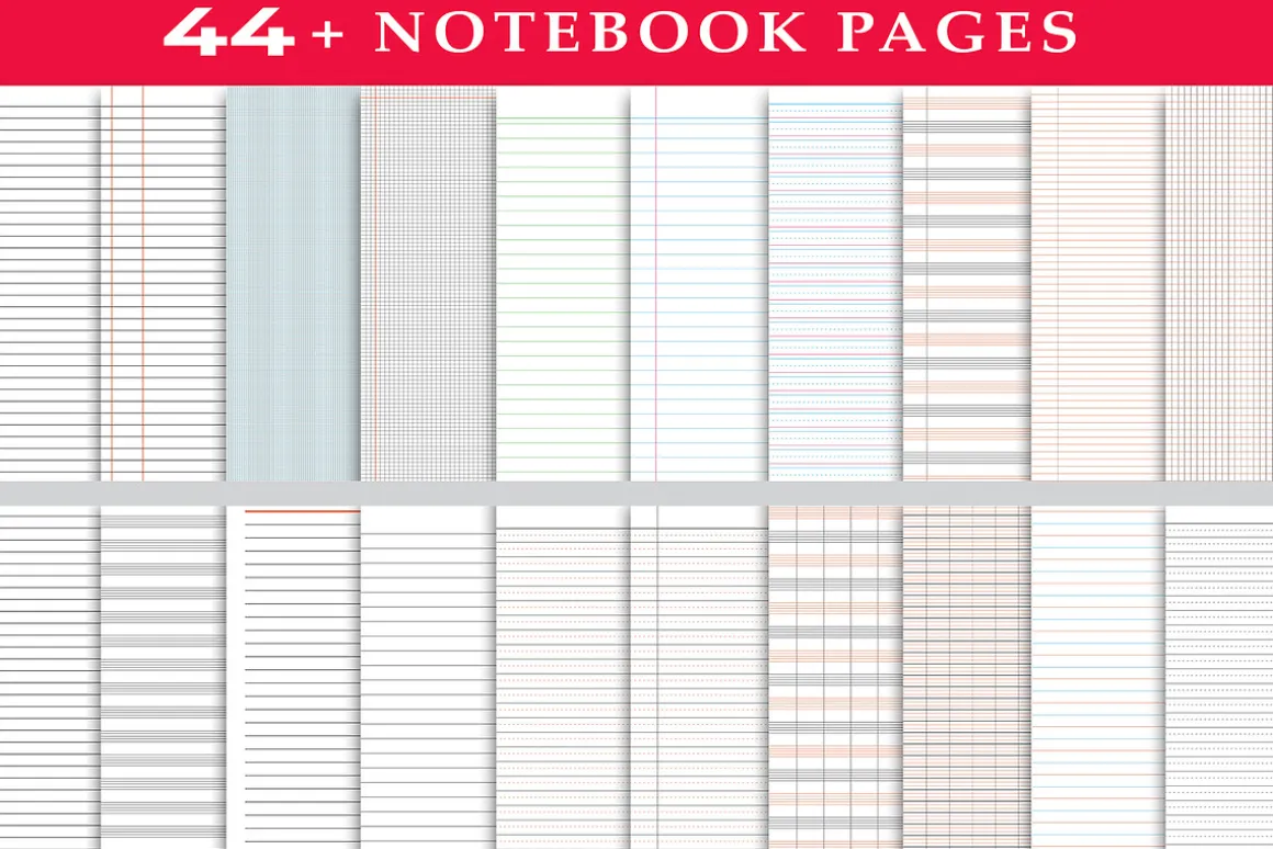 Notebook Paper Pages