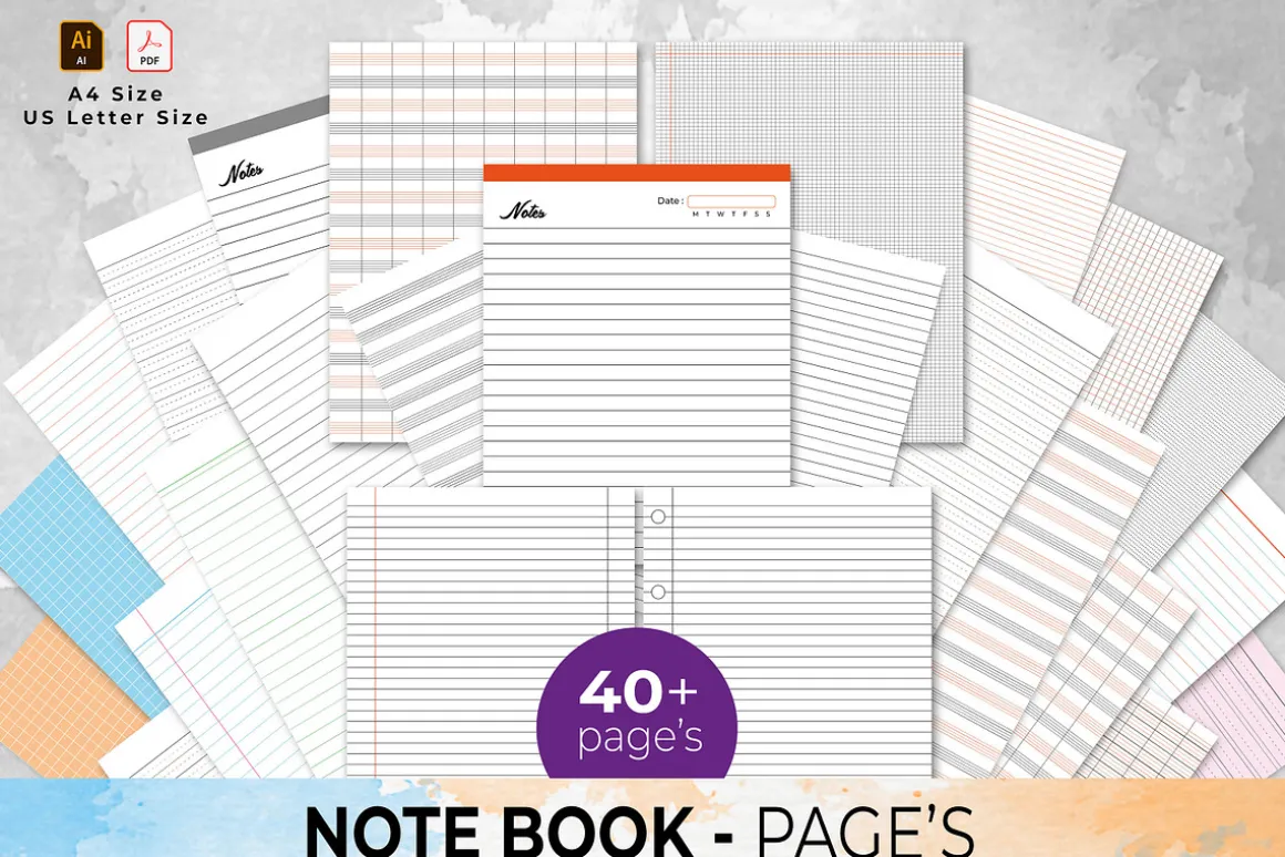Notebook Paper Pages