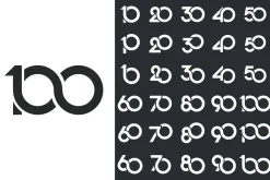 number 10 to 100 logo design