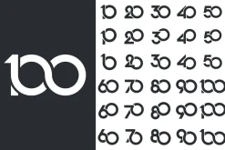 number 10 to 100 logo design