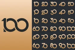 number 10 to 100 logo design