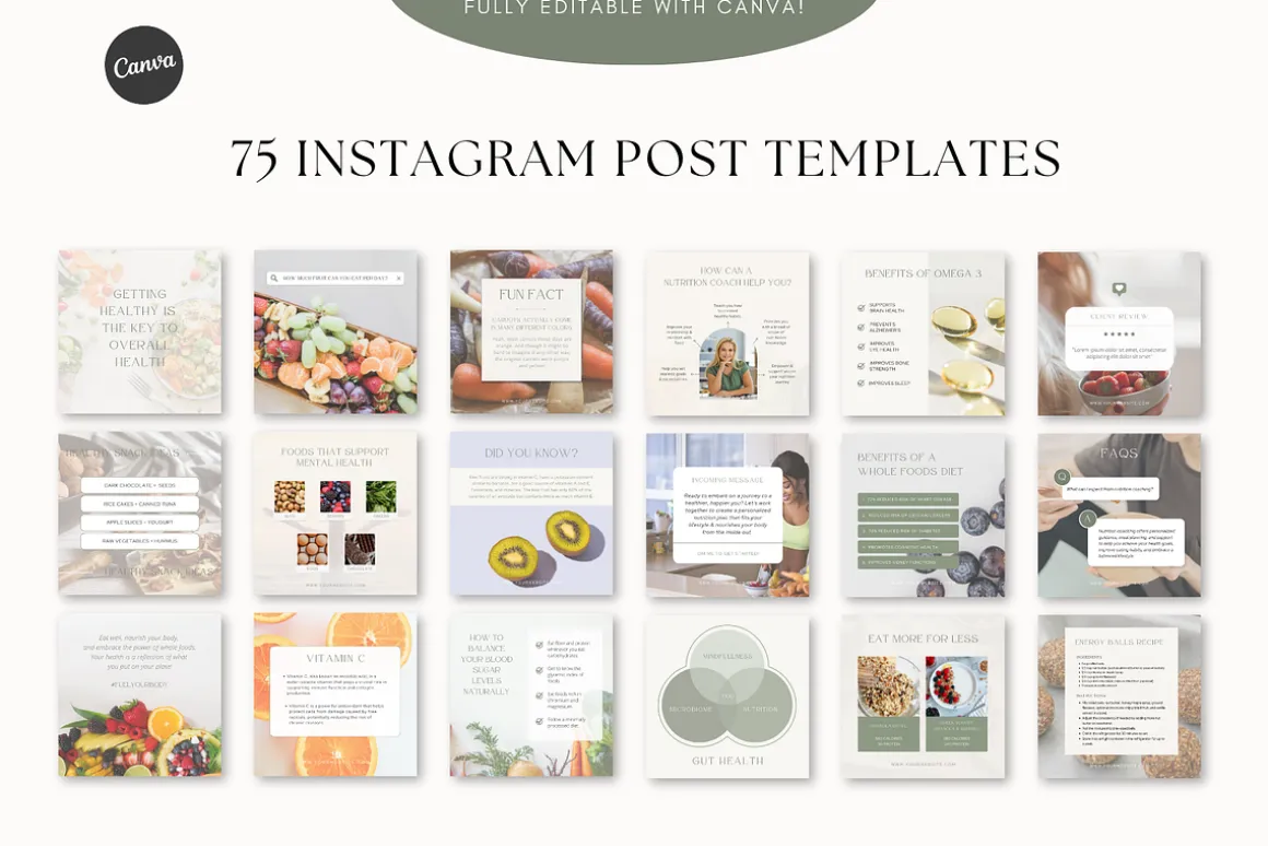 Nutrition Social Media Templates