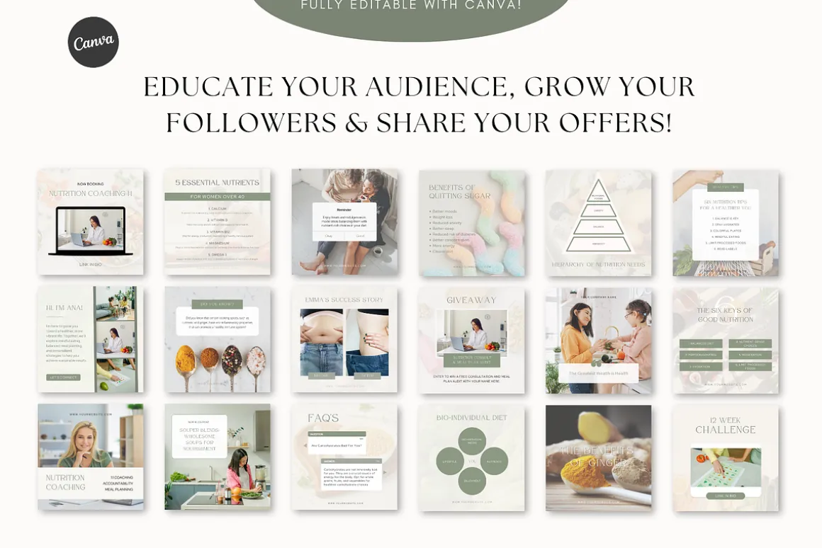 Nutrition Social Media Templates