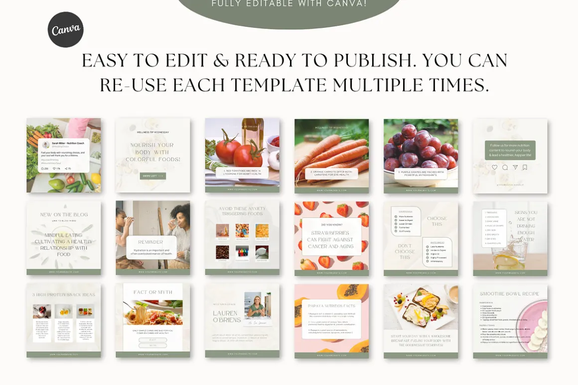 Nutrition Social Media Templates