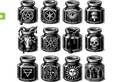 Occult Magic Potion Jar Set
