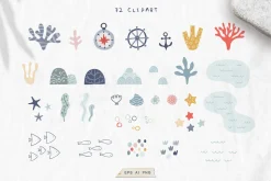 Ocean Life. Nautical Illustrations.