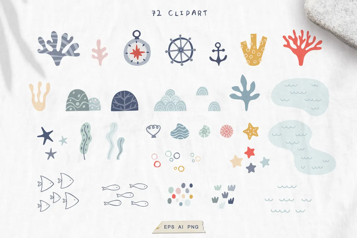 Ocean Life. Nautical Illustrations.