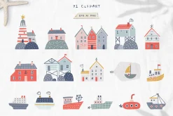 Ocean Life. Nautical Illustrations.