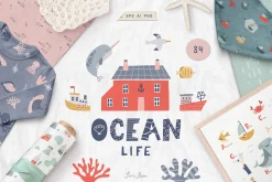 Ocean Life. Nautical Illustrations.