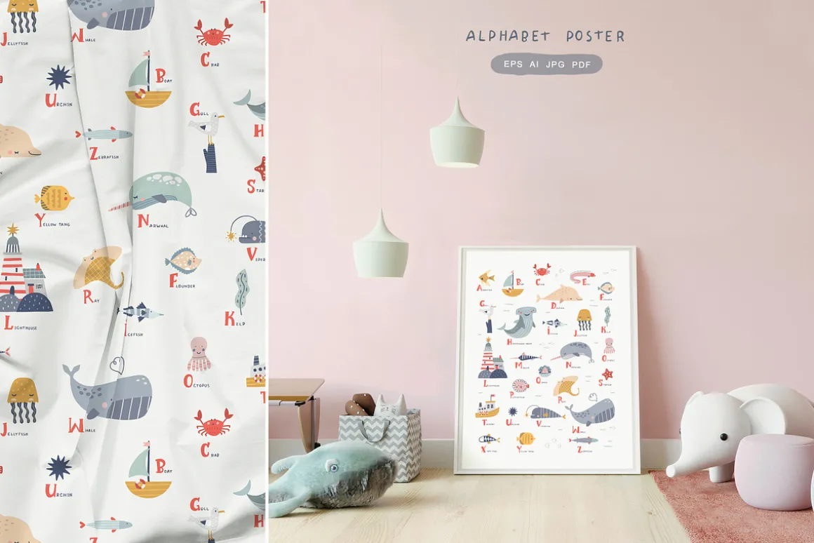 Ocean Life. Nautical Illustrations.
