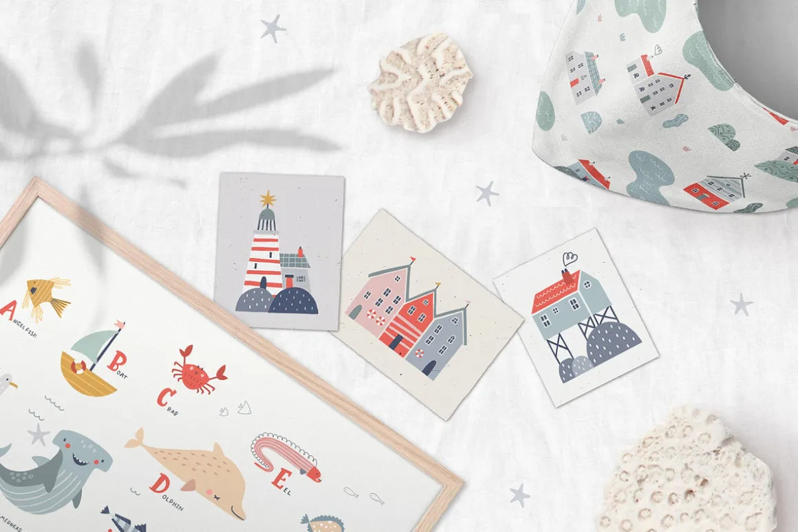 Ocean Life. Nautical Illustrations.