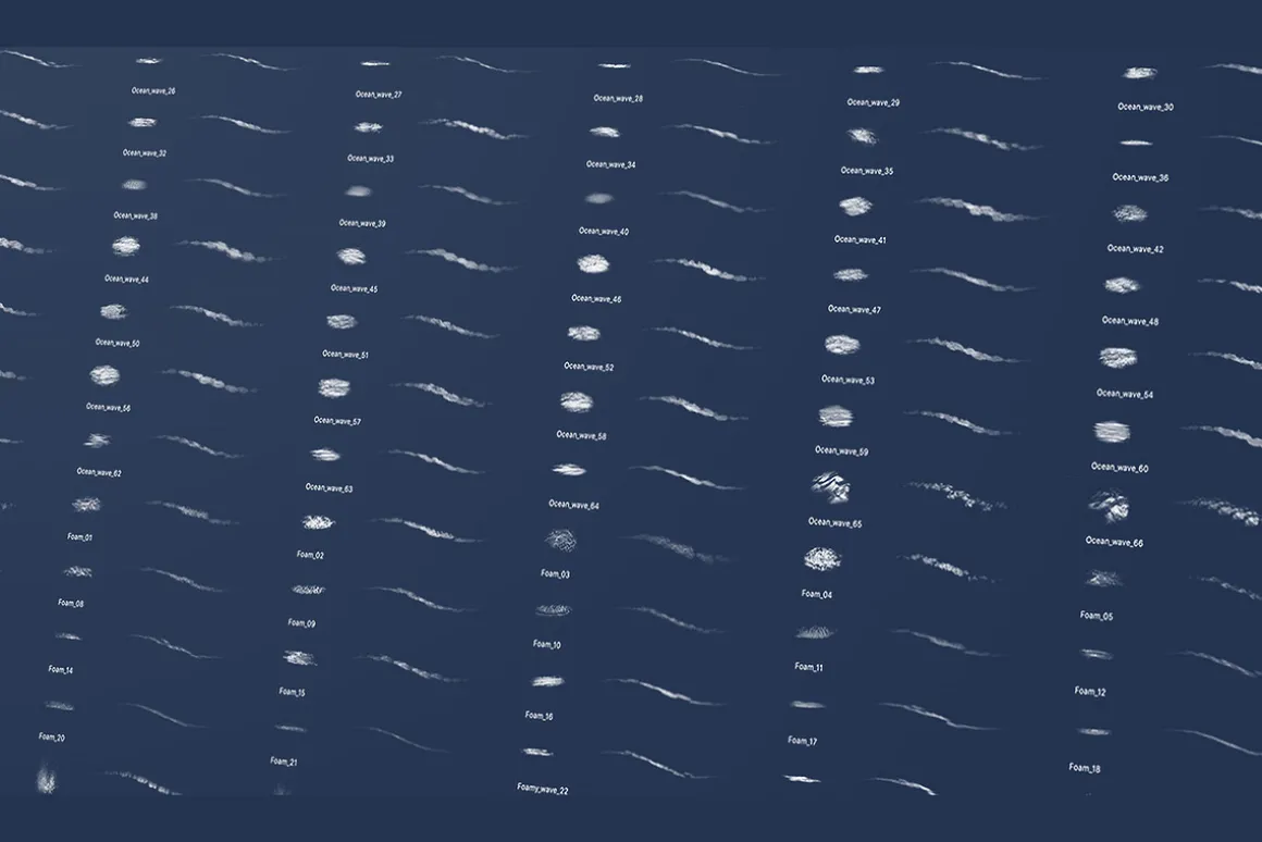 Ocean waves brush set