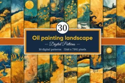 Oil painting landscape Illustrations
