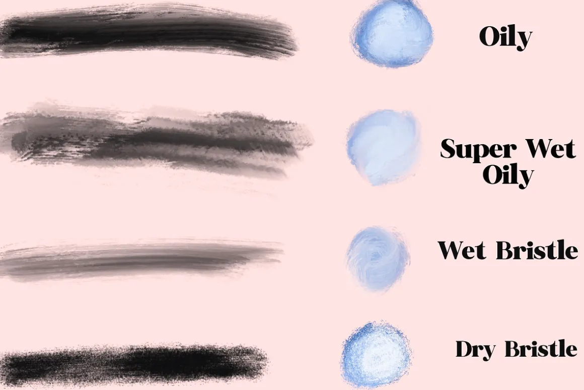 25 Oil Brushes for Procreate