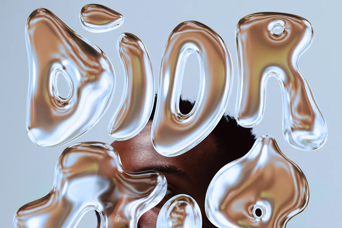 ok cool, metallic bubble font duo