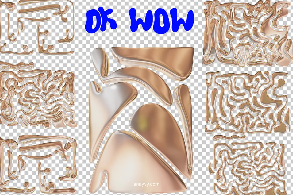 ok cool, metallic bubble font duo