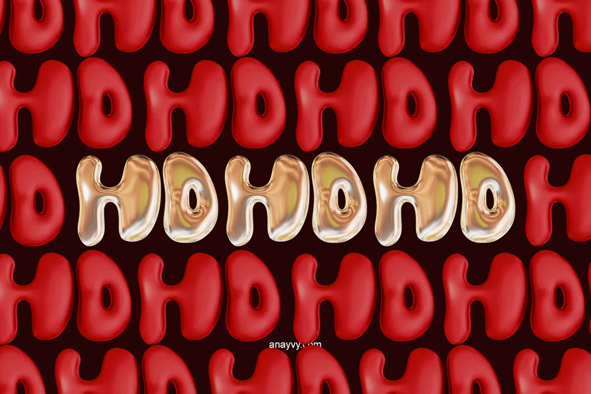 ok cool, metallic bubble font duo