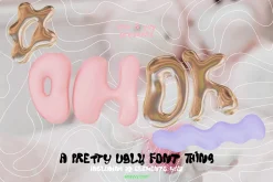 ok cool, metallic bubble font duo