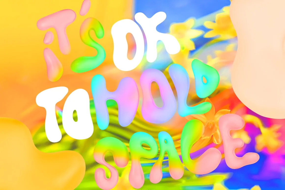 ok cool, metallic bubble font duo
