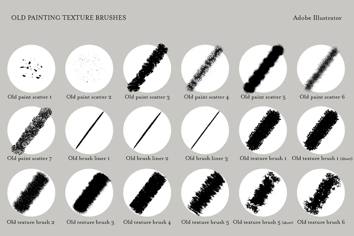 Old painting texture brushes for AI