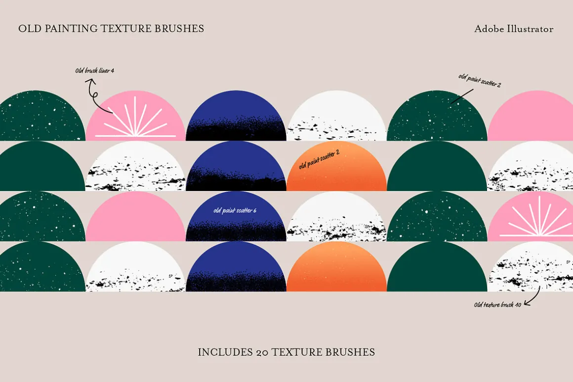 Old painting texture brushes for AI