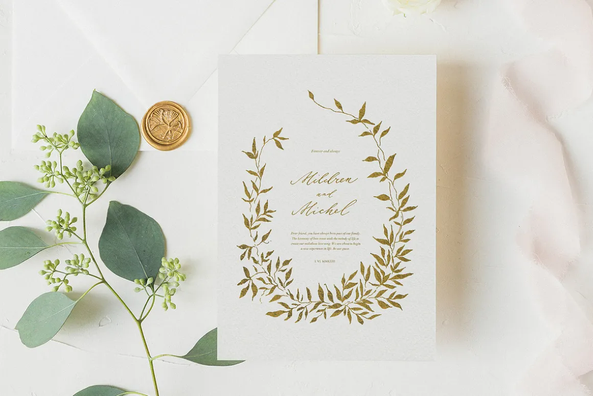 Olive leaves. Laurel frame & wreath