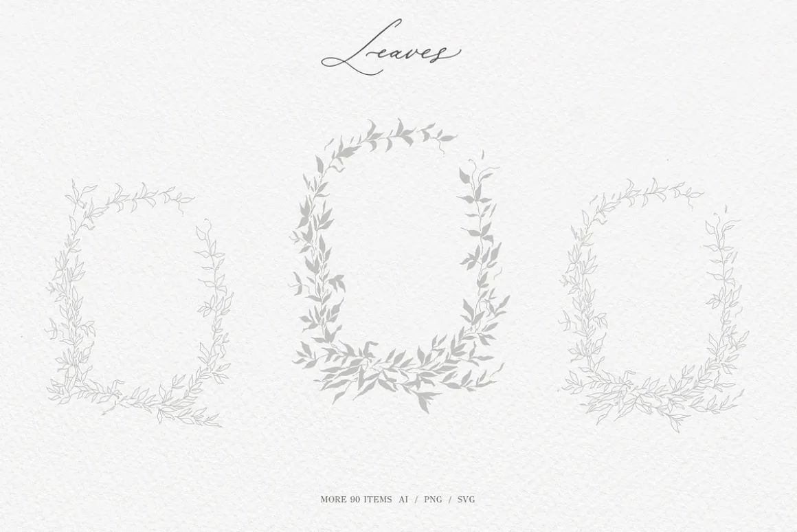 Olive leaves. Laurel frame & wreath