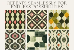 10 Olive Retro Seamless Patterns