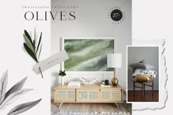 Olives. Watercolor collection