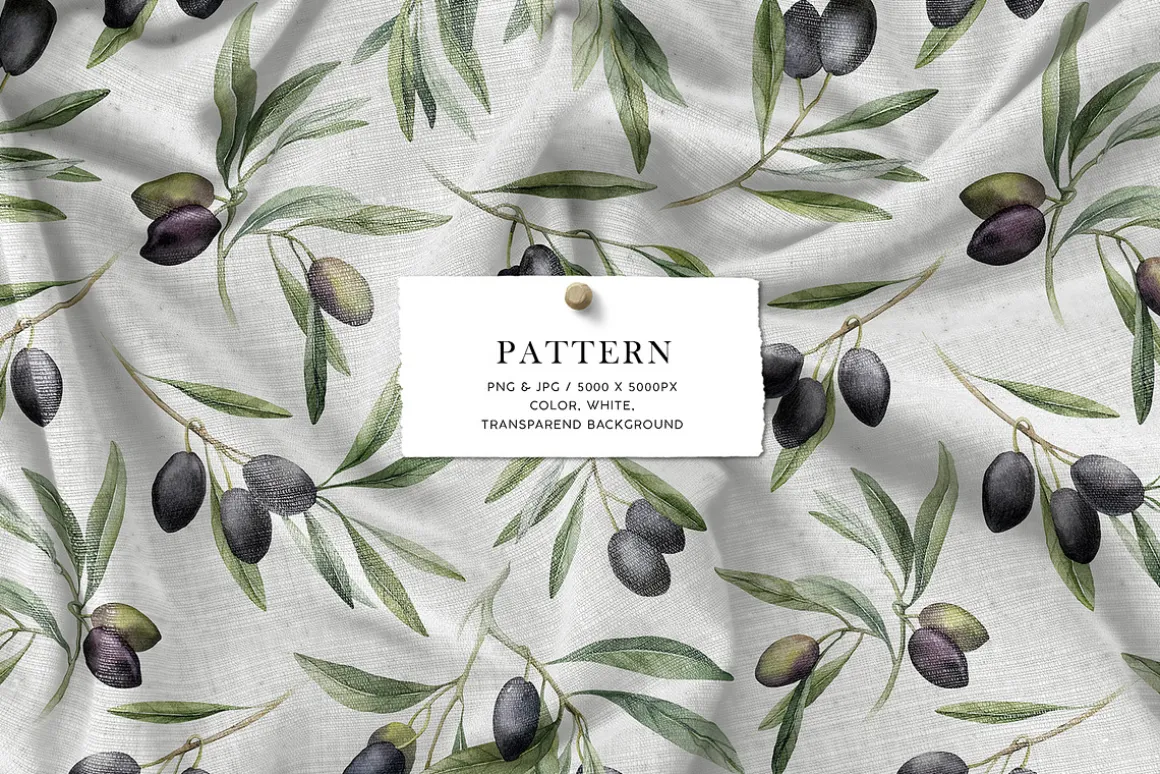 Olives. Watercolor collection