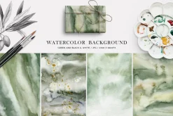 Olives. Watercolor collection