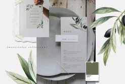 Olives. Watercolor collection