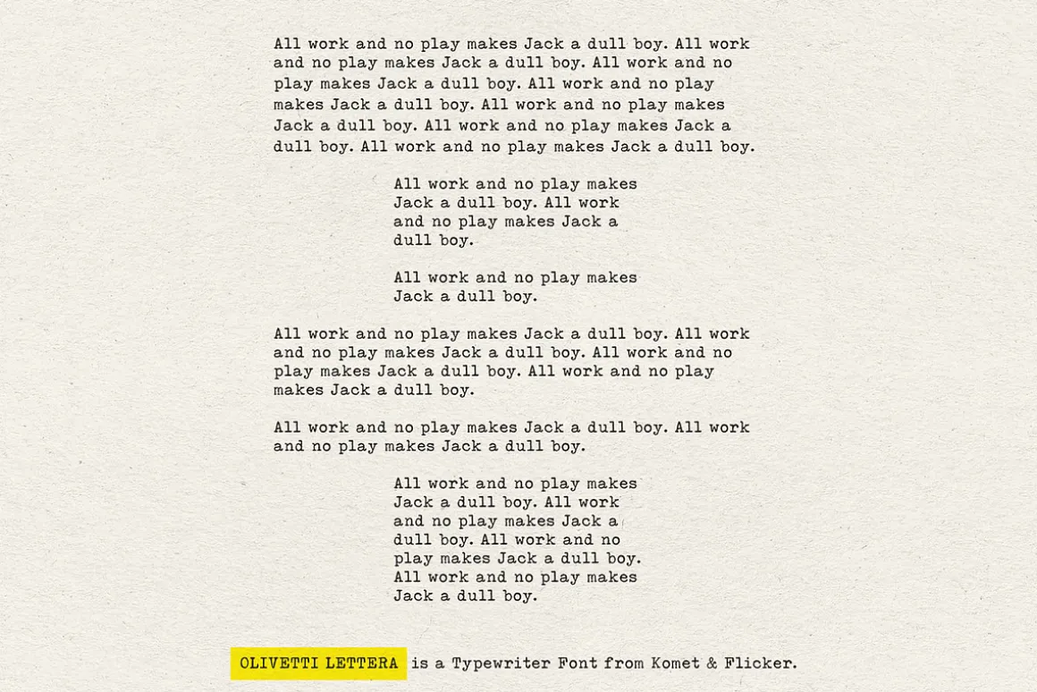 Olivetti Lettera - A Typewriter Font