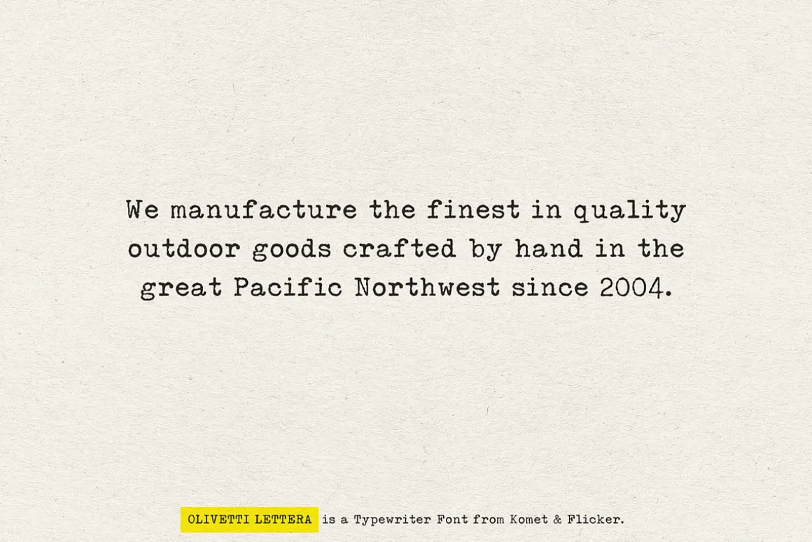 Olivetti Lettera - A Typewriter Font