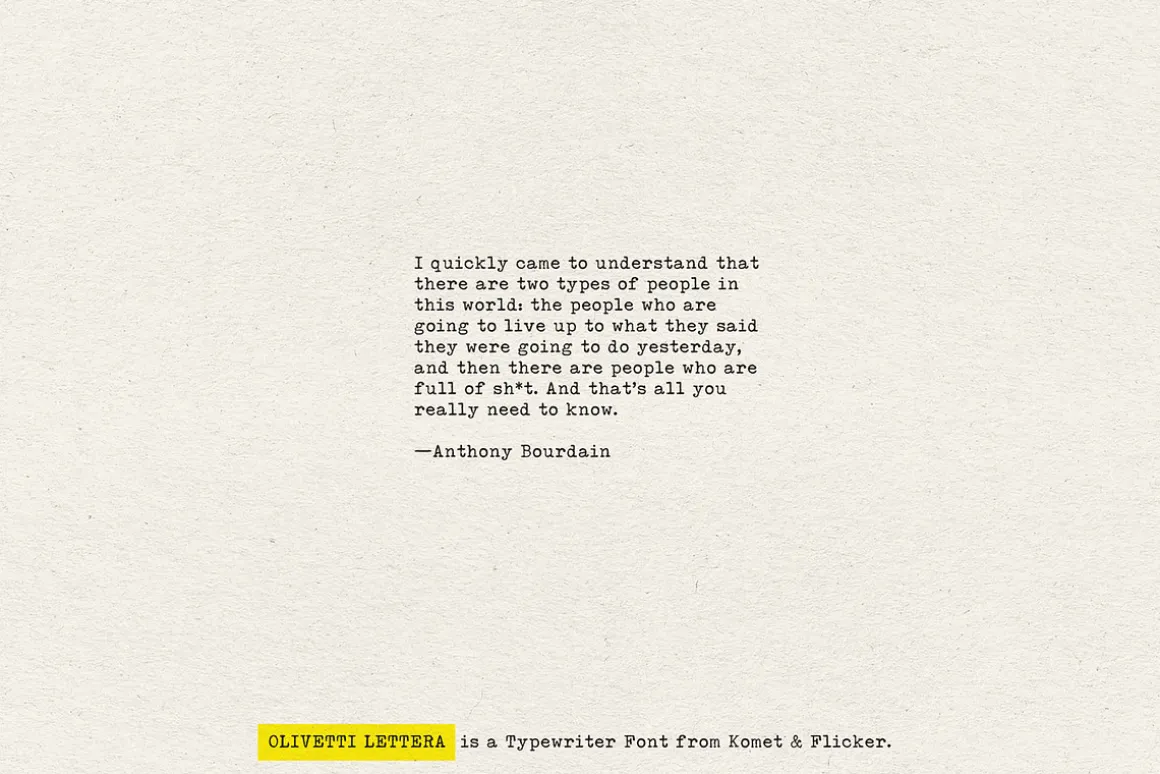Olivetti Lettera - A Typewriter Font
