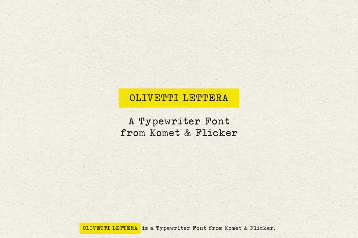 Olivetti Lettera - A Typewriter Font