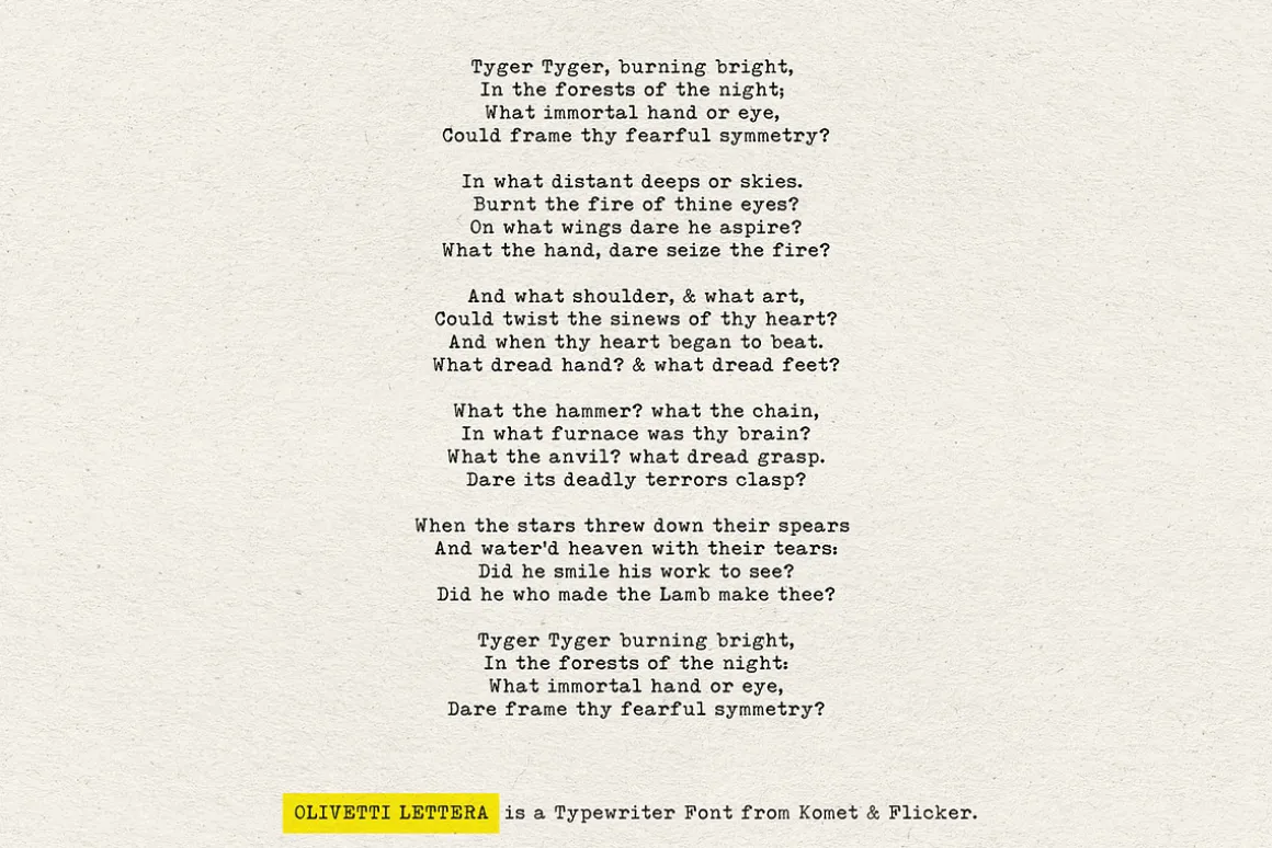 Olivetti Lettera - A Typewriter Font