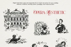 Opera Aesthetic: Vector Line Art