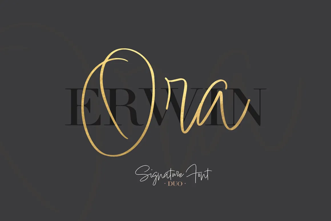 Ora Erwin : Signature Font Duo