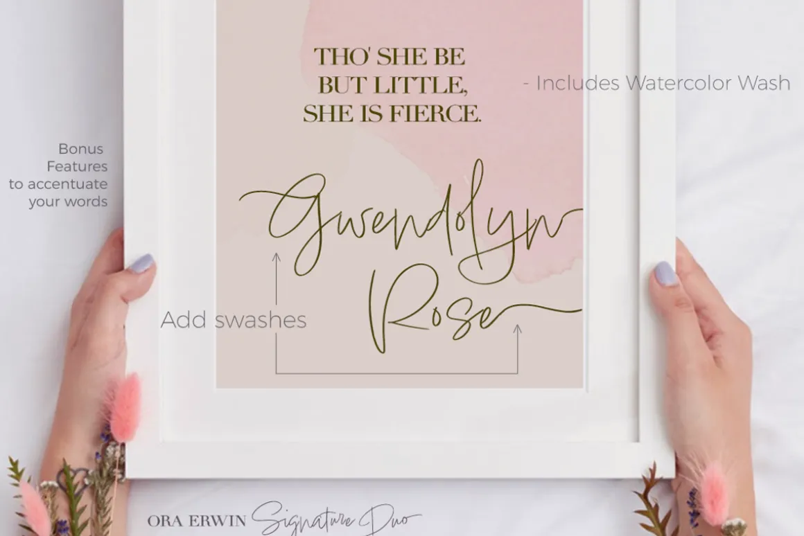 Ora Erwin : Signature Font Duo