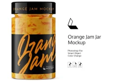 Orange Jam Jar Mockup