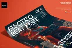 Orbiting Bassline Poster Template