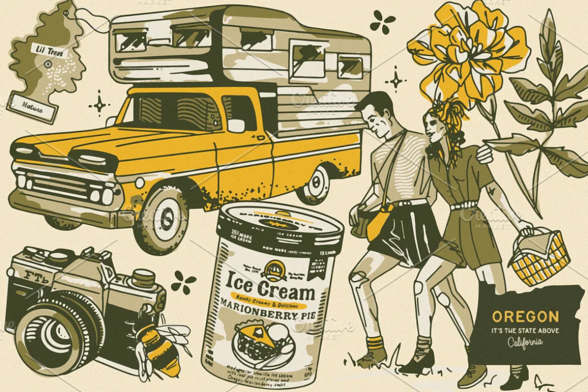 Oregon Campout: Patterns + Graphics